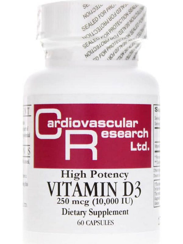 Cardiovascular Research Ltd., High Potency Vitamin D3, 250 mcg, 60 Softgels For Sale