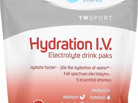 Trace Minerals, Hydration I.V. Electrolyte Drink Paks, Strawberry Coconut, 16 Packets Online