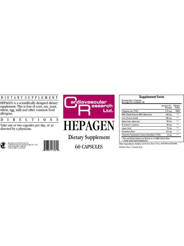 Cardiovascular Research Ltd., Hepagen, 60 Capsules Sale