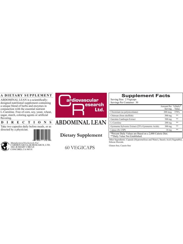 Cardiovascular Research Ltd., Abdominal Lean, 60 Capsules For Sale