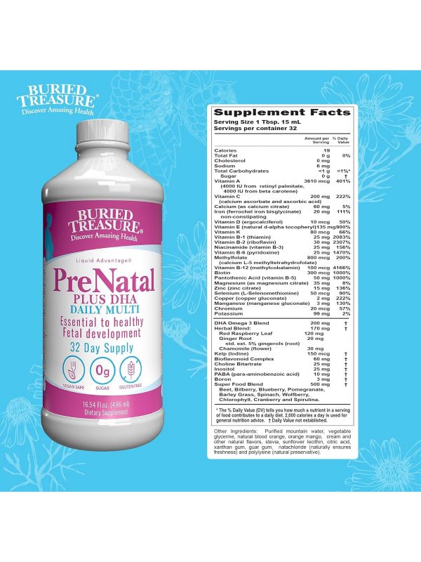 Buried Treasure, Prenatal Plus DHA Daily Multi, 16.54 fl oz Hot on Sale