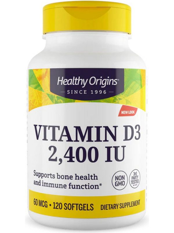 Healthy Origins, Vitamin D3 2,400 IU, 60 mcg, 120 Softgels Fashion