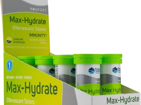 Trace Minerals, TMSPORT, Max-Hydrate Immunity, Lemon Lime Effervescent, 8 Tubes For Sale