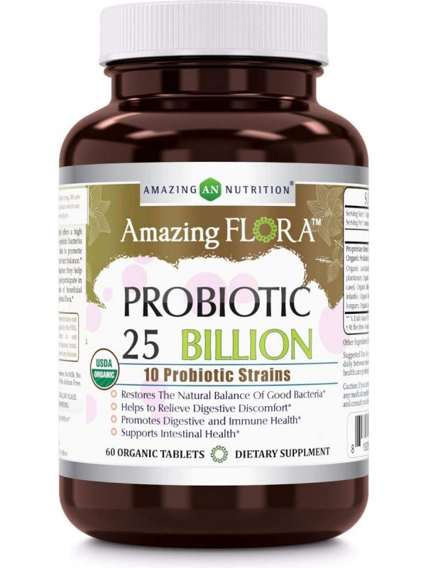 Amazing Flora, Probiotic 25 Billion, 10 Probiotic Strains, 60 Veggie Capsules Fashion