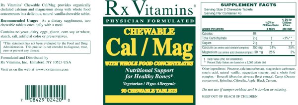 Rx Vitamins, Cal Mag, with Whole Food Concentrates, 90 Chewable Tablets Online Hot Sale