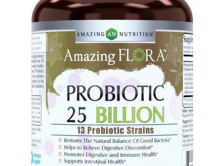 Amazing Flora, Probiotic 25 Billion, 13 Strains, 60 Veggie Capsules For Discount