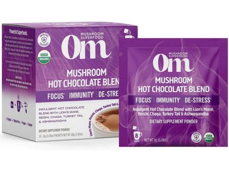 Om Mushroom Superfood, Superfood Mushroom Blend, Hot Chocolate, 10 Packets on Sale