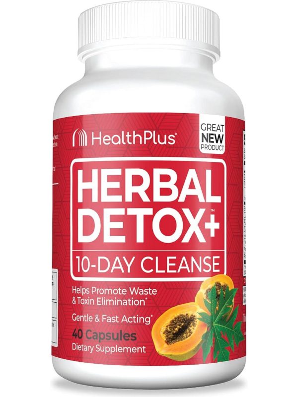 Health Plus, Herbal Detox + 10-Day Cleanse, 40 Capsules Cheap