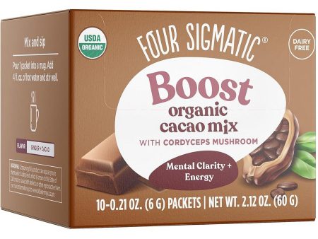 Four Sigmatic, Boost Organic Cacao Mix with Cordyceps Mushroom, 10 Packets For Sale