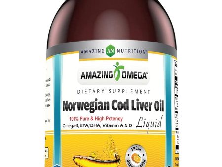 Amazing Omega, Norwegian Cod Liver Oil, Fresh Orange, 16 fl oz For Cheap