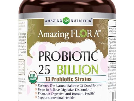 Amazing Flora, Probiotic 25 Billion, 13 Probiotic Strains, 60 Veggie Capsules Hot on Sale