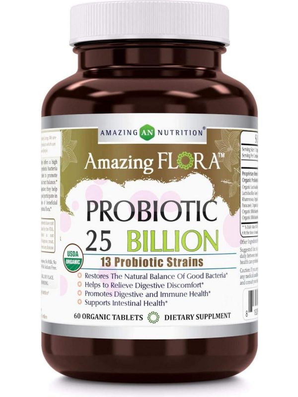 Amazing Flora, Probiotic 25 Billion, 13 Probiotic Strains, 60 Veggie Capsules Hot on Sale