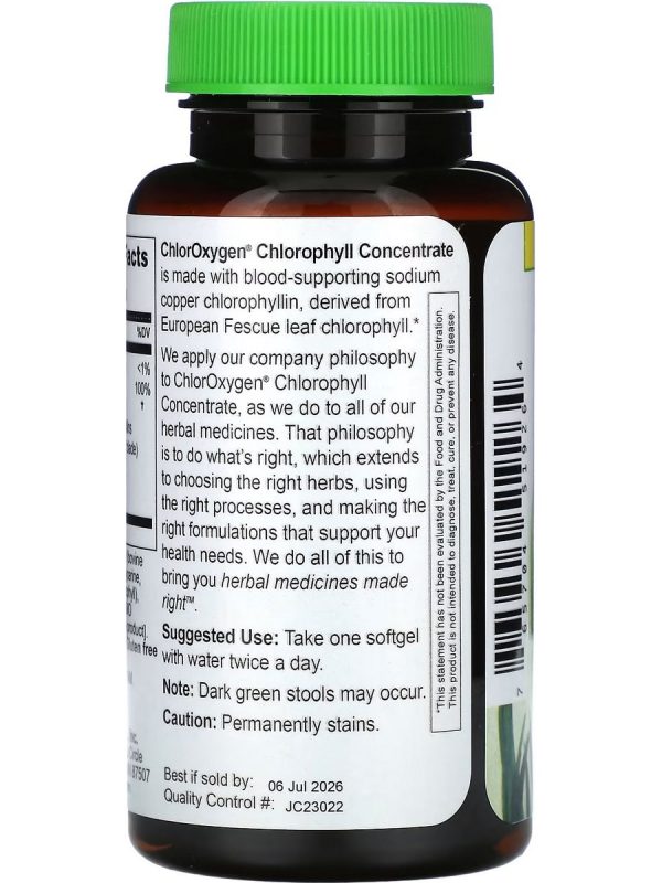 Herbs Etc., ChlorOxygen Chlorophyll Concentrate, 60 Softgels Sale