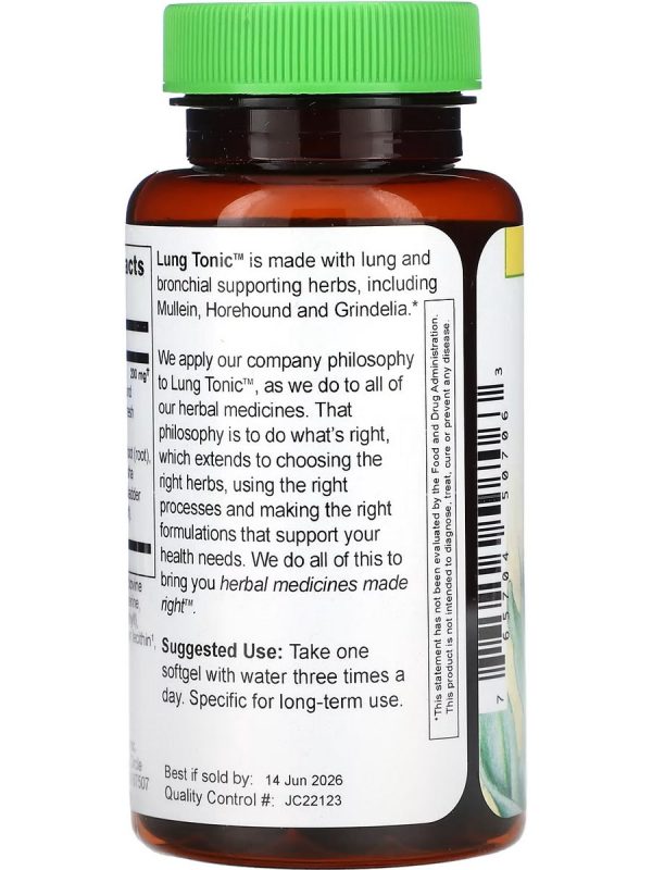 Herbs Etc., Lung Tonic, 60 Softgels Online now