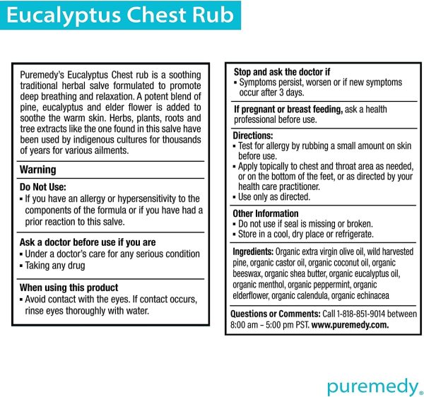 Puremedy, Eucalyptus Chest Rub, 2 oz Online