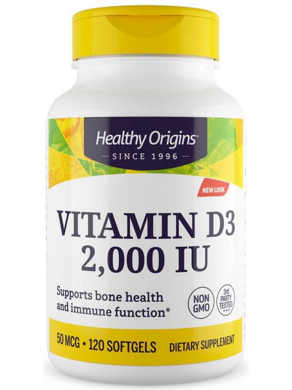 Healthy Origins, Vitamin D3 2,000 IU, 50 mcg, 120 Softgels Hot on Sale