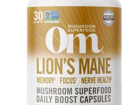 Om Mushroom Superfood, Lion s Mane Mushroom Superfood Daily Boost Capsules, 90 Vegetable Capsules Supply