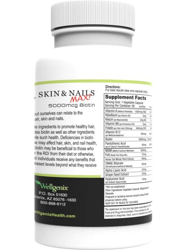 Wellgenix, Purvana Max Hair, Skin, and Nails, 5000 mcg, 90 Vegetable Capsules, Online Sale