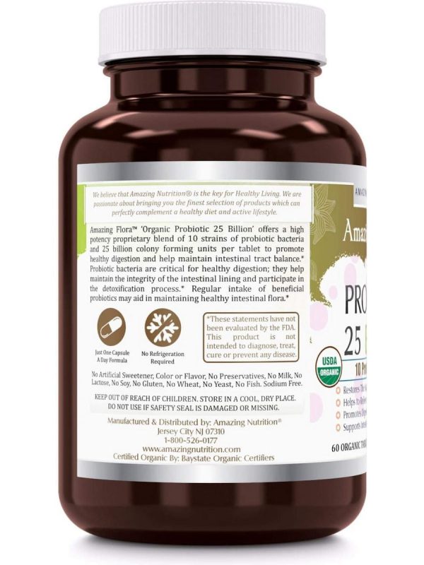 Amazing Flora, Probiotic 25 Billion, 10 Probiotic Strains, 60 Veggie Capsules Fashion