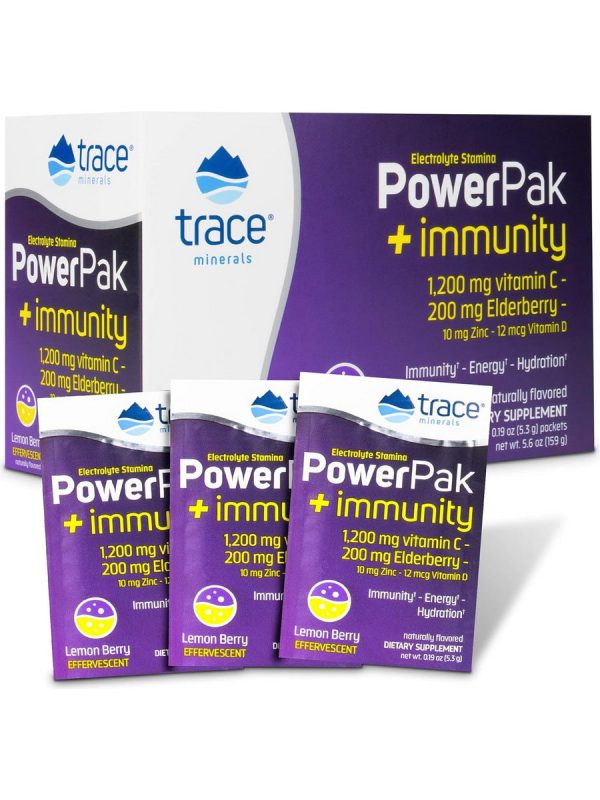 Trace Minerals, Electrolyte Stamina Power Pak + Immunity, Lemon Berry, 30 Packets Fashion