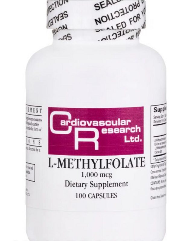 Cardiovascular Research Ltd., L-Methylfolate, 1,000 mcg, 100 Capsules Online Sale