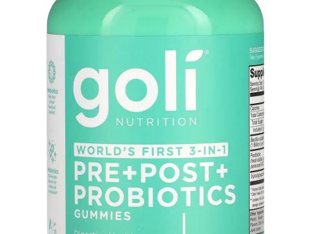 Goli Nutrition, World s First 3-in-1, Pre+Post+Probiotics Gummies, 60 Gummies Sale