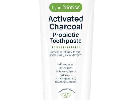 Hyperbiotics, Activated Charcoal Probiotic Toothpaste, Spearmint, 4 oz For Discount