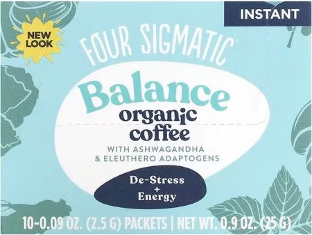 Four Sigmatic, Balance Organic Coffee with Ashwagandha & Eleuthero Adaptogens, 10 Packets For Sale