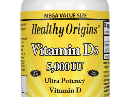 Healthy Origins, Vitamin D3 5,000 IU Ultra Potency Vitamin D, 540 Softgels For Sale