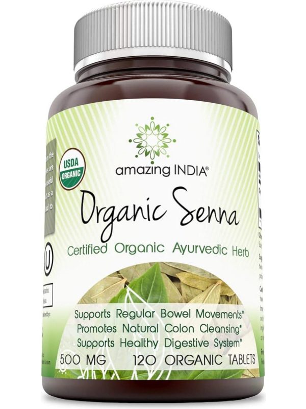 Amazing India, Organic Senna, 500 mg, 120 Organic Tablets Hot on Sale