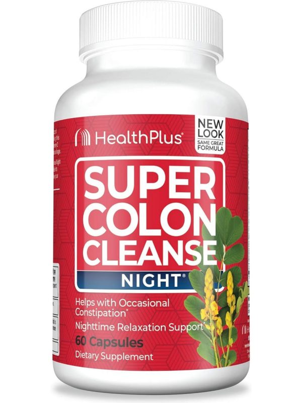 Health Plus, Super Colon Cleanse Night, 60 Capsules Supply