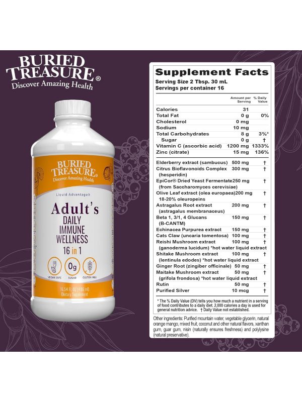 Buried Treasure, Adult s Daily Immune Wellness, 16.54 fl oz Fashion