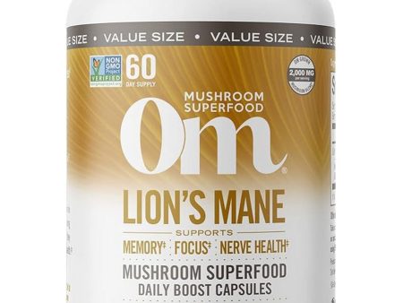 Om Mushroom Superfood, Lion s Mane Mushroom Superfood Daily Boost Capsules, 180 Vegetable Capsules Fashion