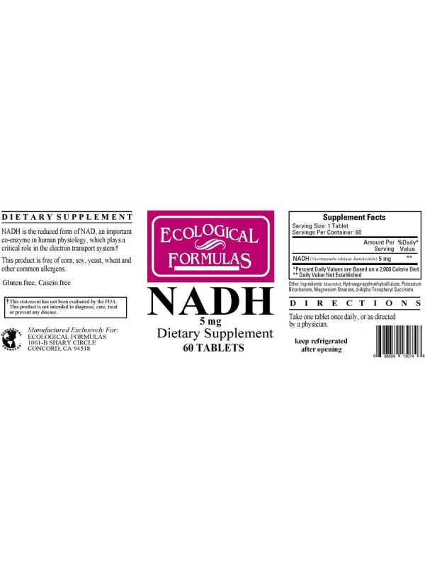 Ecological Formulas, NADH, 5 mg, 60 Tablets Online Hot Sale