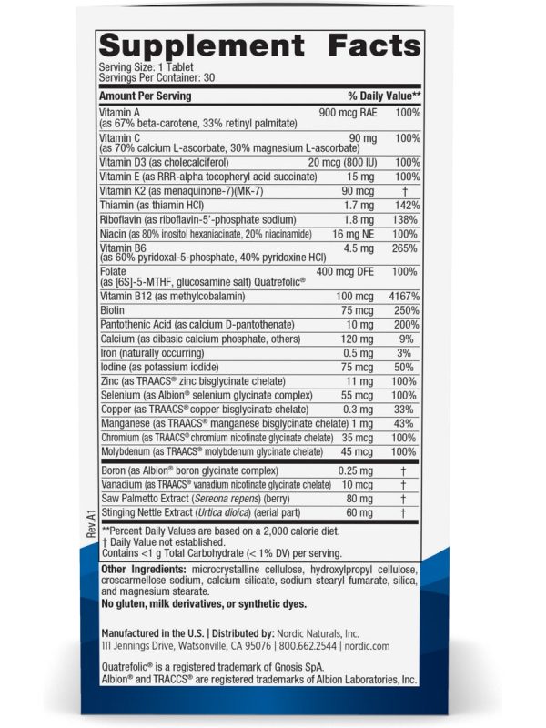 Nordic Naturals, Men s One Daily Multivitamin, 30 Tablets Online now