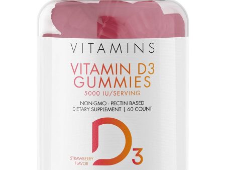 Codeage, Vitamin D3 Gummies, 5000 IU, Strawberry Flavor, 60 count Online now