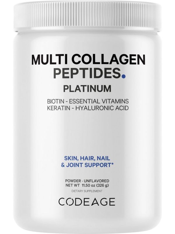 Codeage, Multi Collagen Peptides Platinum, Unflavored, 11.5 oz Supply