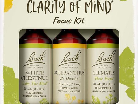 Bach Original Flower Essences, Clarity of Mind Focus Kit, 3 Droppers (0.7 fl oz each) Fashion